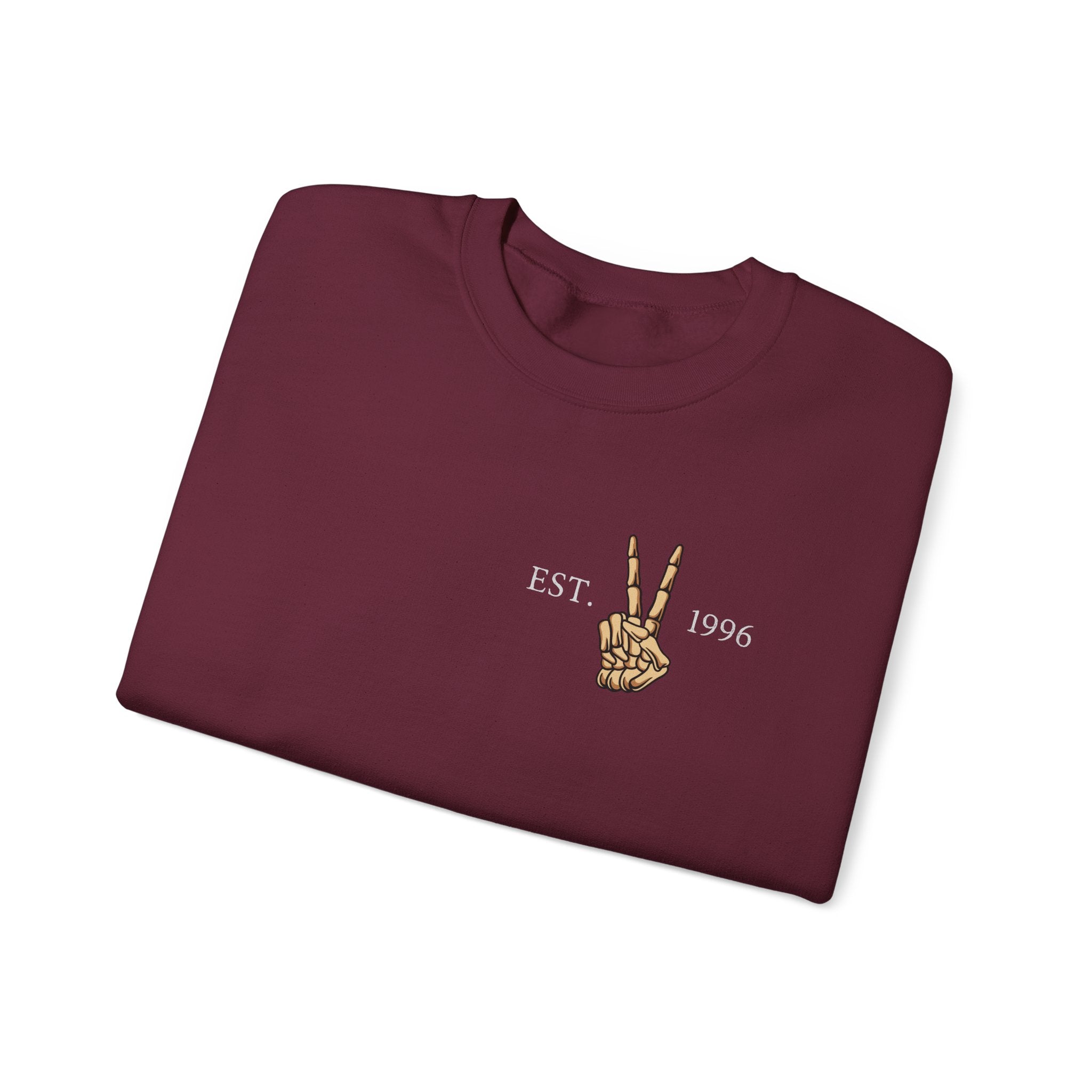 Crewneck Sweatshirt - 'Farewell' Floral Peace Sign Graphic