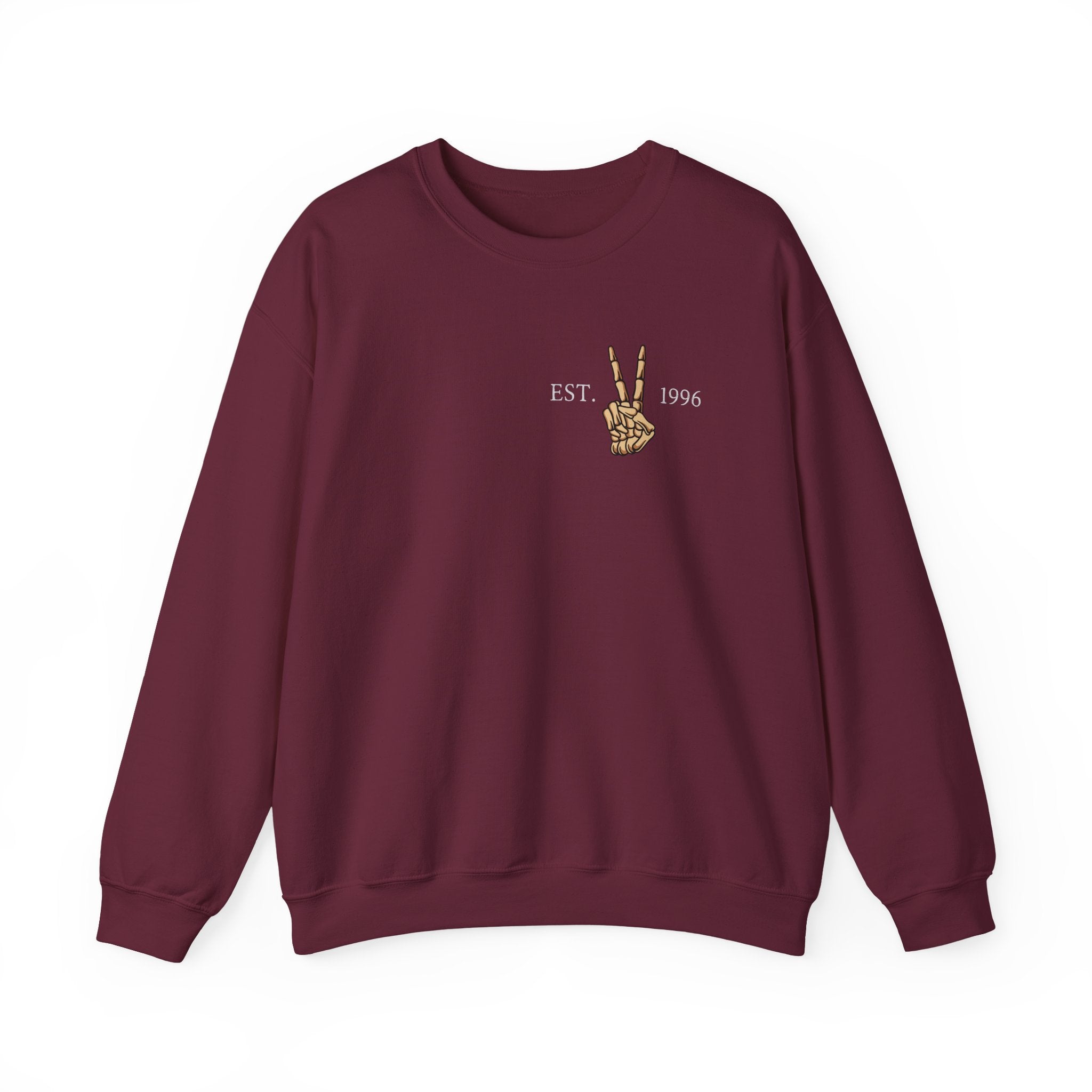 Crewneck Sweatshirt - 'Farewell' Floral Peace Sign Graphic