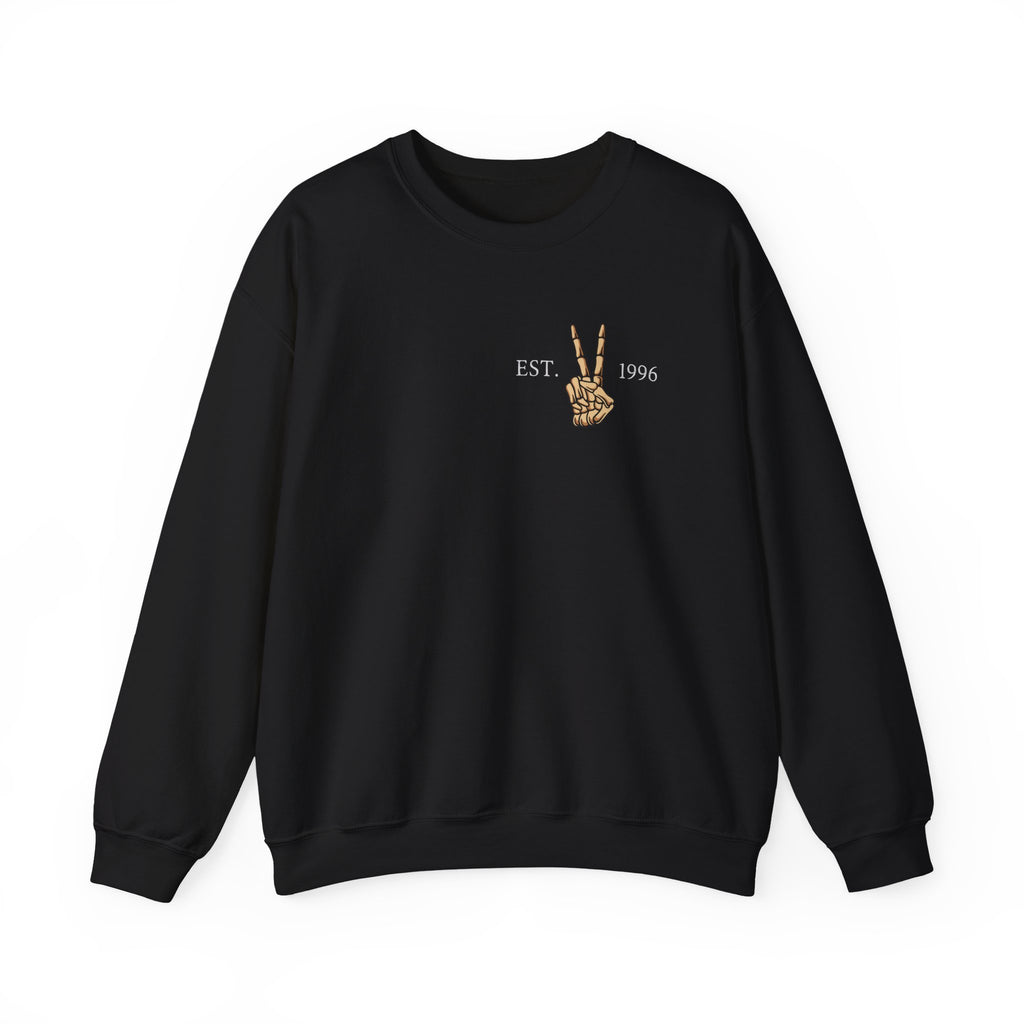 Crewneck Sweatshirt - 'Farewell' Floral Peace Sign Graphic