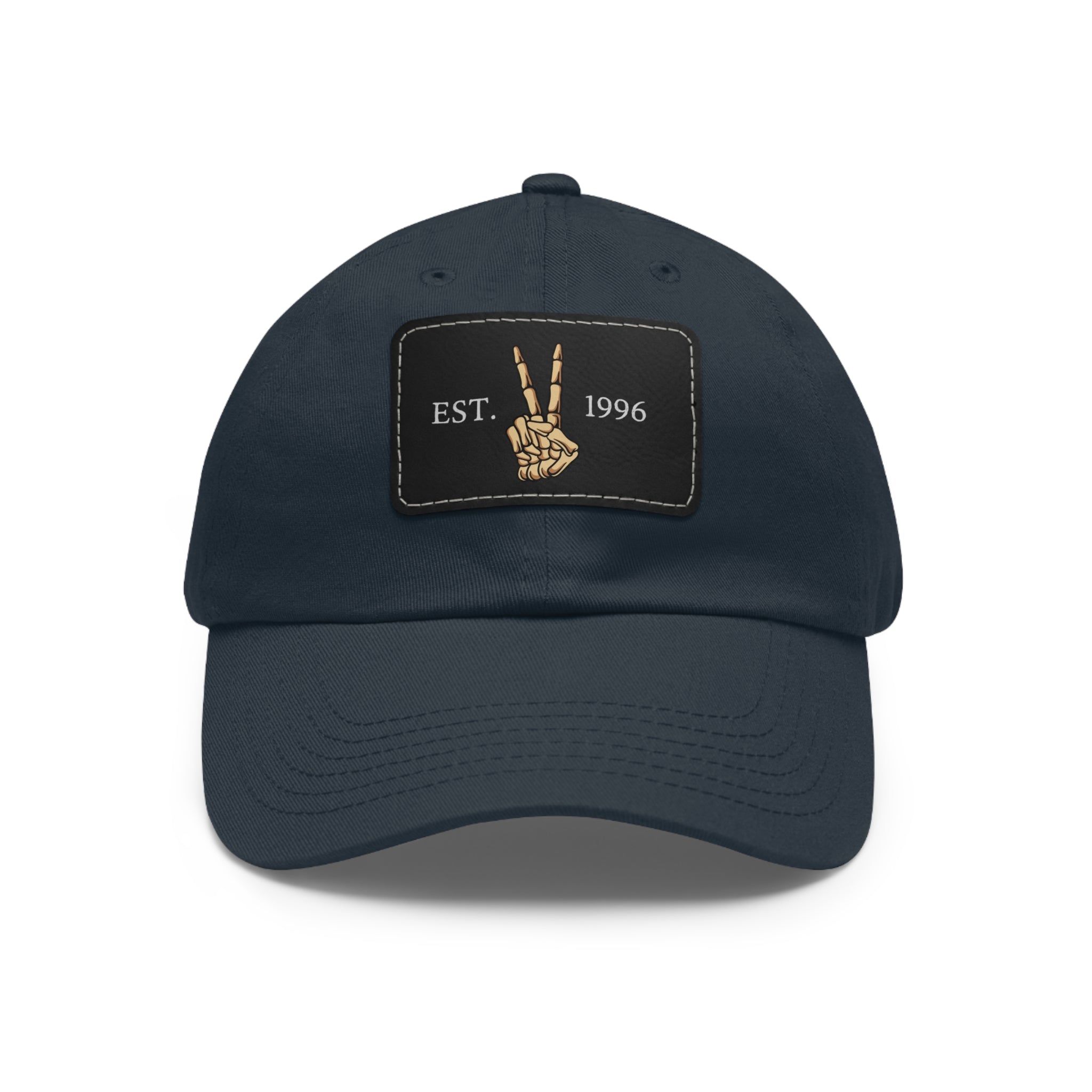 Leather Patch Dad Hat — EST. 1996 Peace Sign