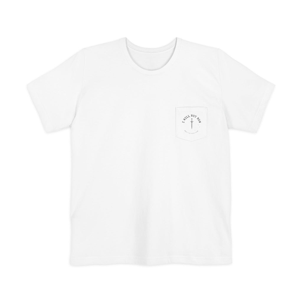 I Will Not Bow Pocket T-Shirt — Inspirational Sword Design