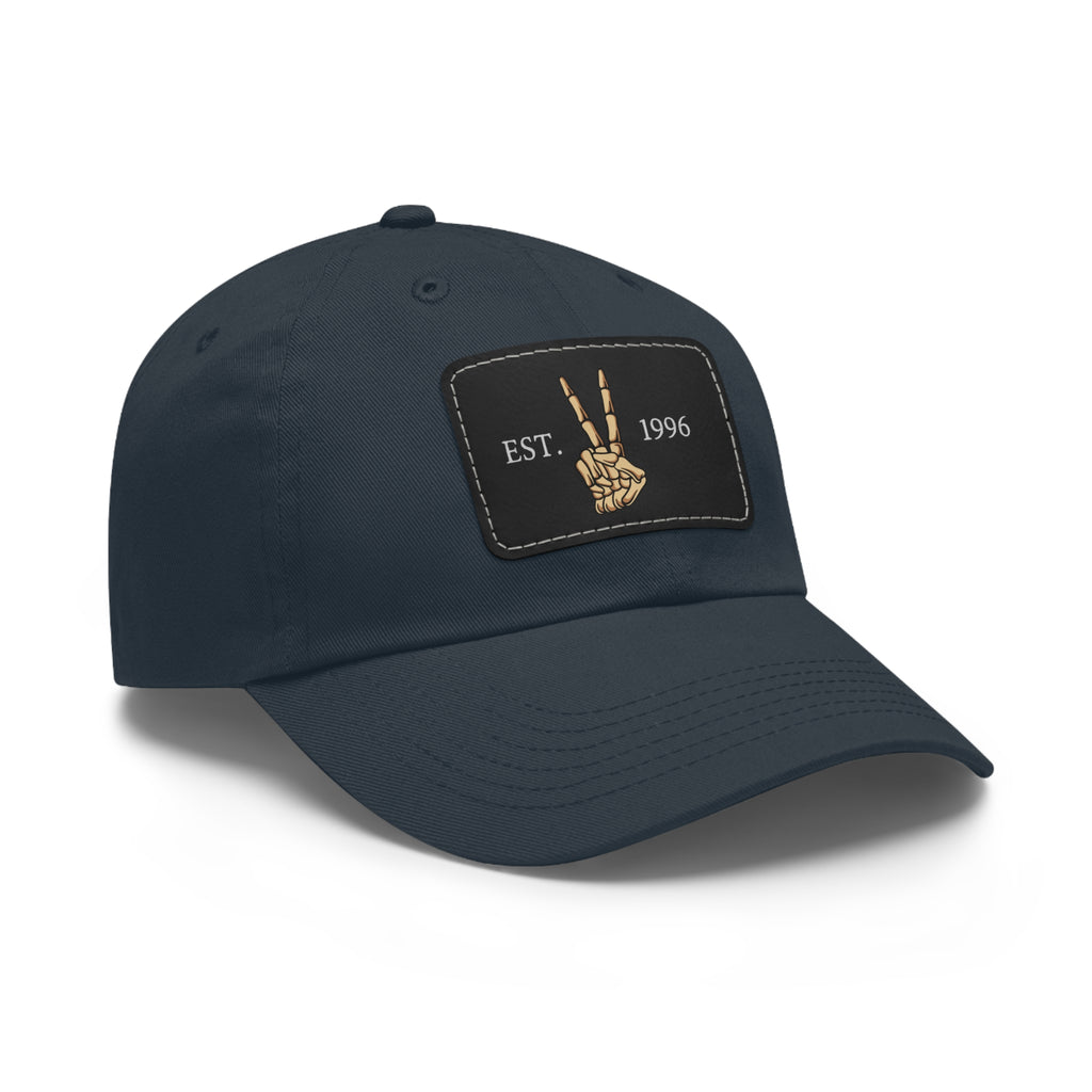 Leather Patch Dad Hat — EST. 1996 Peace Sign