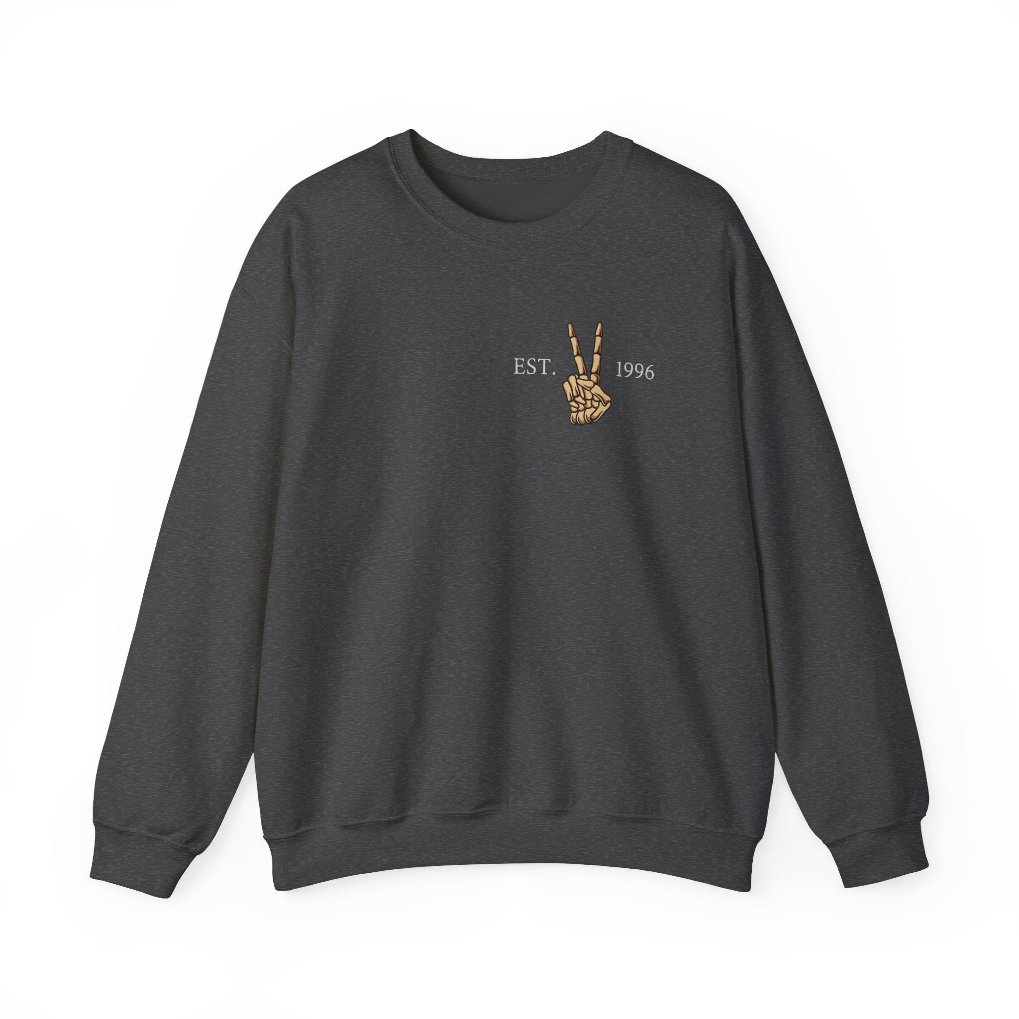 Crewneck Sweatshirt - 'Farewell' Floral Peace Sign Graphic